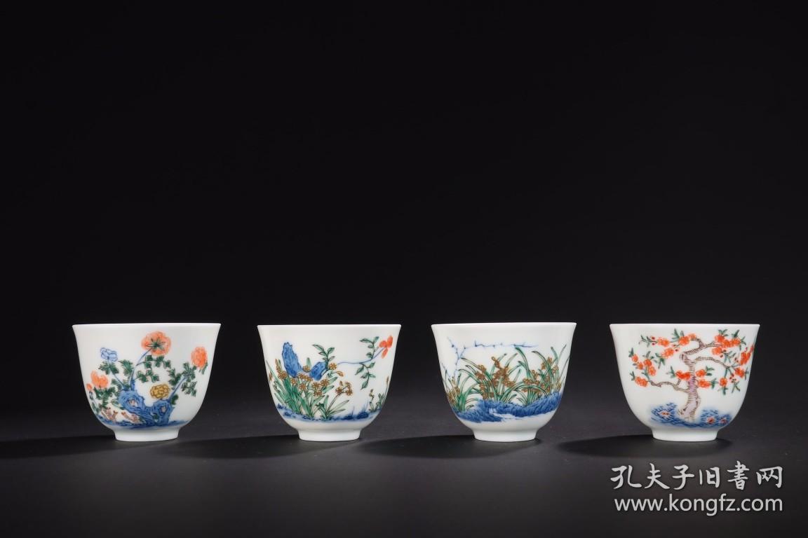 清康熙-斗彩十二花神杯一组