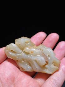 清 和田玉籽料 岁岁平安 小山子 笔搁 摆件 把件