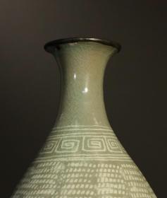 高丽瓷·包银烤蓝·玉壶春瓶