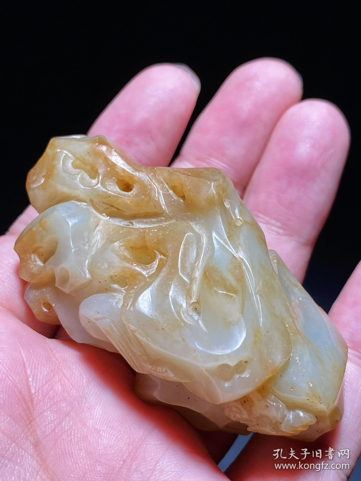 清 和田玉籽料 岁岁平安 小山子 笔搁 摆件 把件