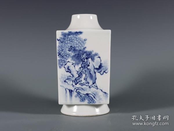 旧藏 ‘王步’青花人物花鸟瓶