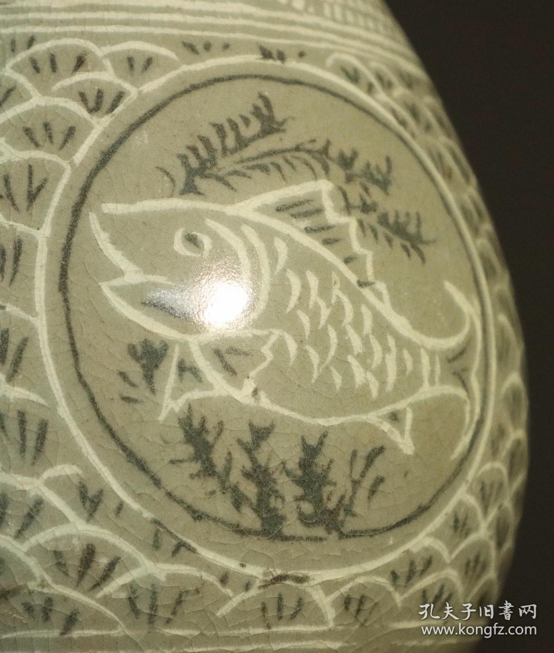 高丽瓷·包银烤蓝·玉壶春瓶