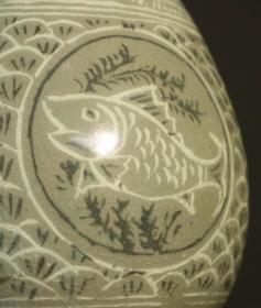 高丽瓷·包银烤蓝·玉壶春瓶