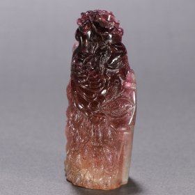 清 碧玺孔雀印章