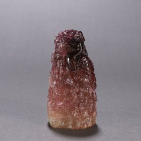 清 碧玺孔雀印章