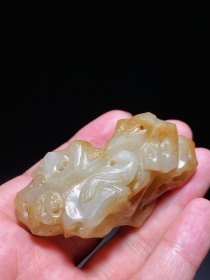 清 和田玉籽料 岁岁平安 小山子 笔搁 摆件 把件