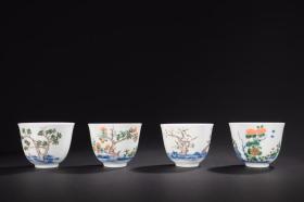 清康熙-斗彩十二花神杯一组