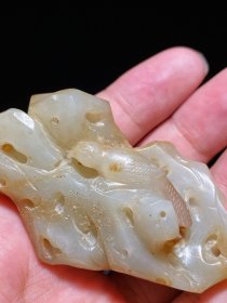 清 和田玉籽料 岁岁平安 小山子 笔搁 摆件 把件