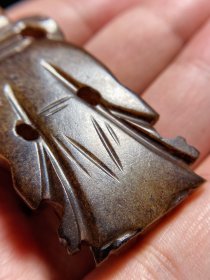 宋元 和田玉籽料 白玉受沁 胡人立像 把件 摆件