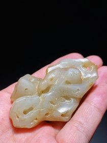 清 和田玉籽料 岁岁平安 小山子 笔搁 摆件 把件