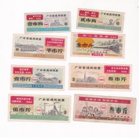 广东省1968年通用粮票8全.QB