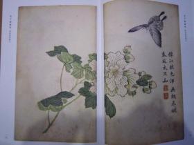 芥子园画传康熙十八年彩图原迹版 草虫花卉谱2 裸脊锁线可180度摊平 不反光