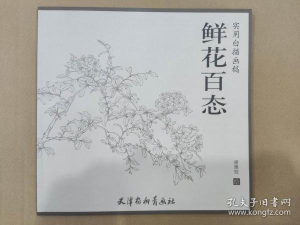 鲜花百态实用白描画稿 