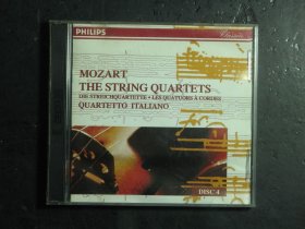 光盘CD2张 MOZART THE STRING QUARTETS DIE STREICHQUARTETTE LES QUATUORS A CORDES QUARTETTO ITALIANO DISC 4 （63294)