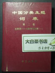 中国分类主题词表 第二卷 主题词——分类号对应表（一）A-F 精装 1版1印（56345)