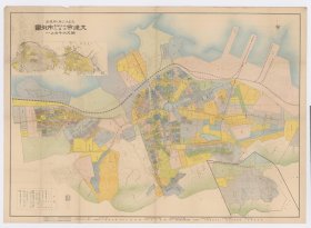 【提供资料信息服务】1923年大连市改正町名地番入市街图 辽宁省大连老地图 58X88厘米 防水涂层宣纸高清彩喷复制品