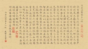 【现代喷绘工艺品】 清 成亲王    般若波罗蜜多心经   小楷  58x105厘米 复古人物水墨书画手卷装饰画国画碑贴拓片法贴宣纸高清微喷真迹复制