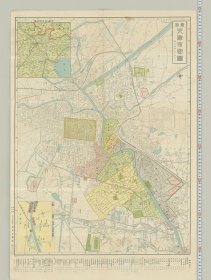 【提供资料信息服务】1940年最新天津市街图 老地图 58X76厘米 防水涂层宣纸高清彩喷复制品