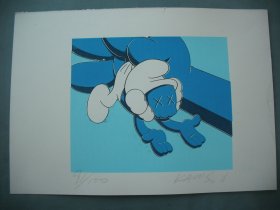 精品套色丝网版画 《KAWS》 尺寸：39.5X23.5厘米