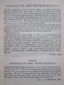 The Concise Oxford Dictionary of Current English（Fourth Edition）简明牛津英语词典（第4版 英语原版 精装本）【中国社会科学院世界史研究所研究员金计初先生亲笔签名本】