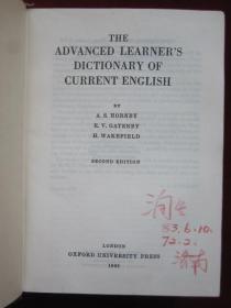 The Advanced Learner's Dictionary of Current English（Second Edition）现代高级英语辞典（第2版 漆布面精装本）