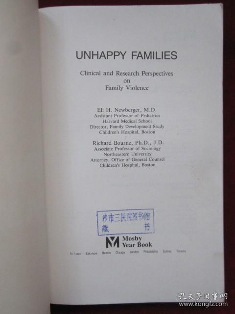 Unhappy Families: Clinical and Research Perspectives on Family Violence（英语原版 平装本）不幸的家庭：家庭暴力的临床和研究视角