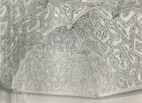 1848年钢版画《爱丁堡莫瑞楼的天花板》28×21厘米（B-27）