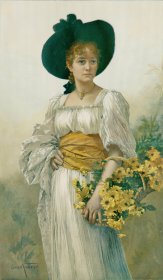1899年巨幅套色木口木刻版画《野花》57×41厘米（87）