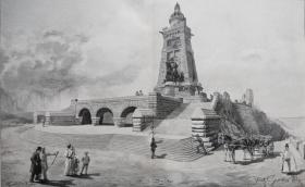1900年巨幅木口木刻版画《皇帝威廉纪念碑》57×41厘米 （6）