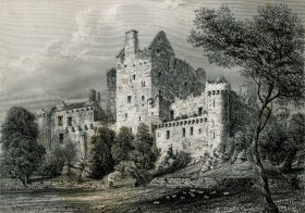 1848年钢版画《克雷格维尔城堡东南侧》28×21厘米（A-43）
