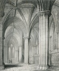 1848年钢版画《格拉斯哥大教堂圣母堂》28×21厘米（C-06）