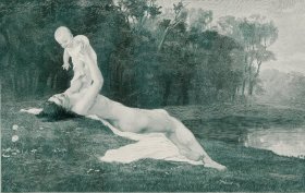 1899年木口木刻版画《母爱》41×28厘米（84）