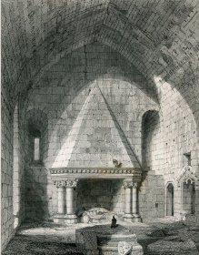 1848年钢版画《博思威克城堡内景》28×21厘米（A-22）