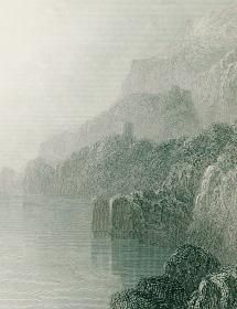 1870年代豪华版钢版画（大幅中国裱贴）威廉·特纳作品《巴尔克斯和阿里阿德涅》45×31厘米