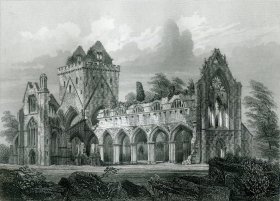 1848年钢版画《邓弗里斯的新修道院》28×21厘米（D-19）