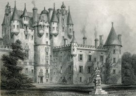 1848年钢版画《格莱米斯城堡》28×21厘米（B-53）
