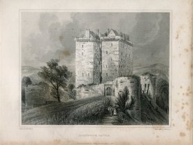 1848年钢版画《博思威克城堡》28×21厘米（A-21）