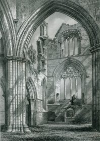 1848年钢版画《邓弗里斯的新修道院北厅》28×21厘米（D-21）