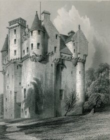 1848年钢版画《克雷格维尔城堡东北侧》28×21厘米（A-40）