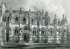 1848年钢版画《罗斯林小教堂南面》28×21厘米（D-37）