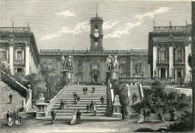 1876年木刻版画《坎皮多里奥广场》 30×21厘米