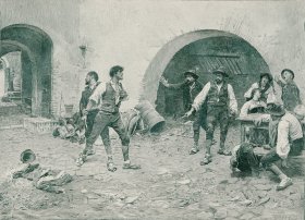 1899年木口木刻版画《争执》41×28厘米 （81）