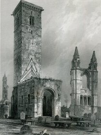 1848年钢版画《圣安德鲁大教堂的圣莱古鲁斯堂》28×21厘米（A-15）