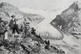 1900年木口木刻版画《阿尔卑斯山冰川》41×28厘米（5）
