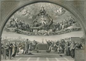 1876年钢版画《圣礼之争》 30×21厘米
