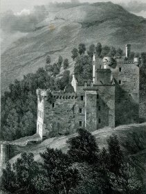 1848年钢版画《坎贝尔城堡》28×21厘米（A-29）