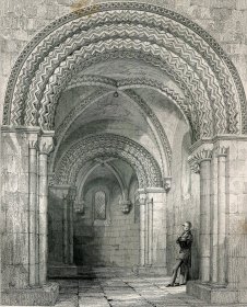 1848年钢版画《达尔梅尼教堂内景》28×21厘米（A-60）