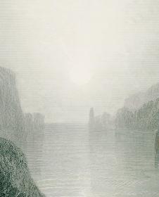 1870年代豪华版钢版画（大幅中国裱贴）威廉·特纳作品《巴尔克斯和阿里阿德涅》45×31厘米