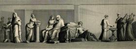 1876年钢版画 《阿尔多布拉蒂尼的婚礼》 30×21.5厘米