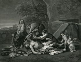 1852年钢版画《哀悼》27×20厘米